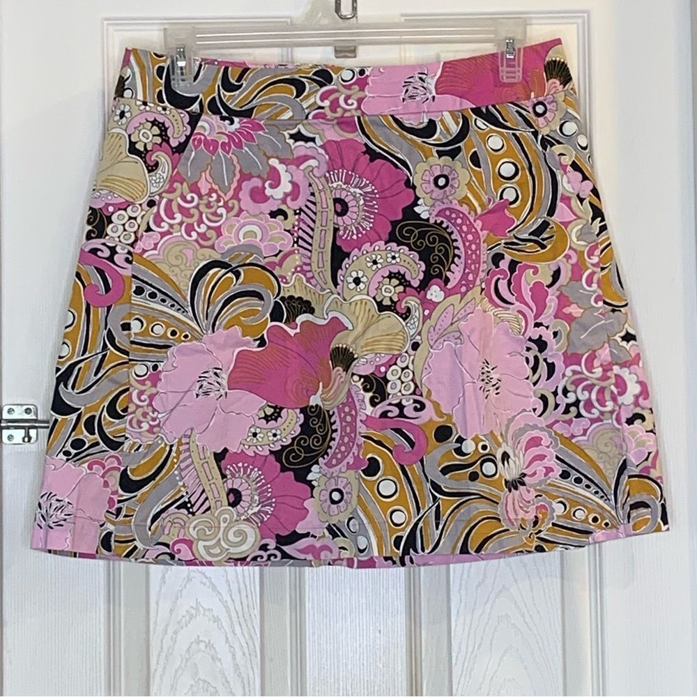 GG Blue Pink Paisley Print Skirt Size 12